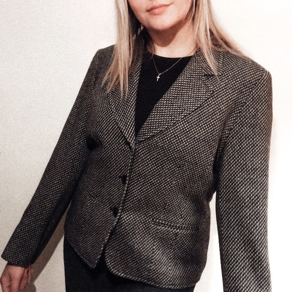 Vintage Pendleton Wool Speckled Charcoal Blazer 12 - Picture 1 of 6